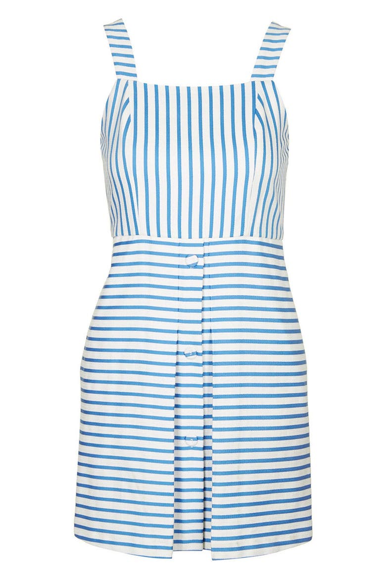 Stripe Pinafore Dress, Alternate, color, BLUE