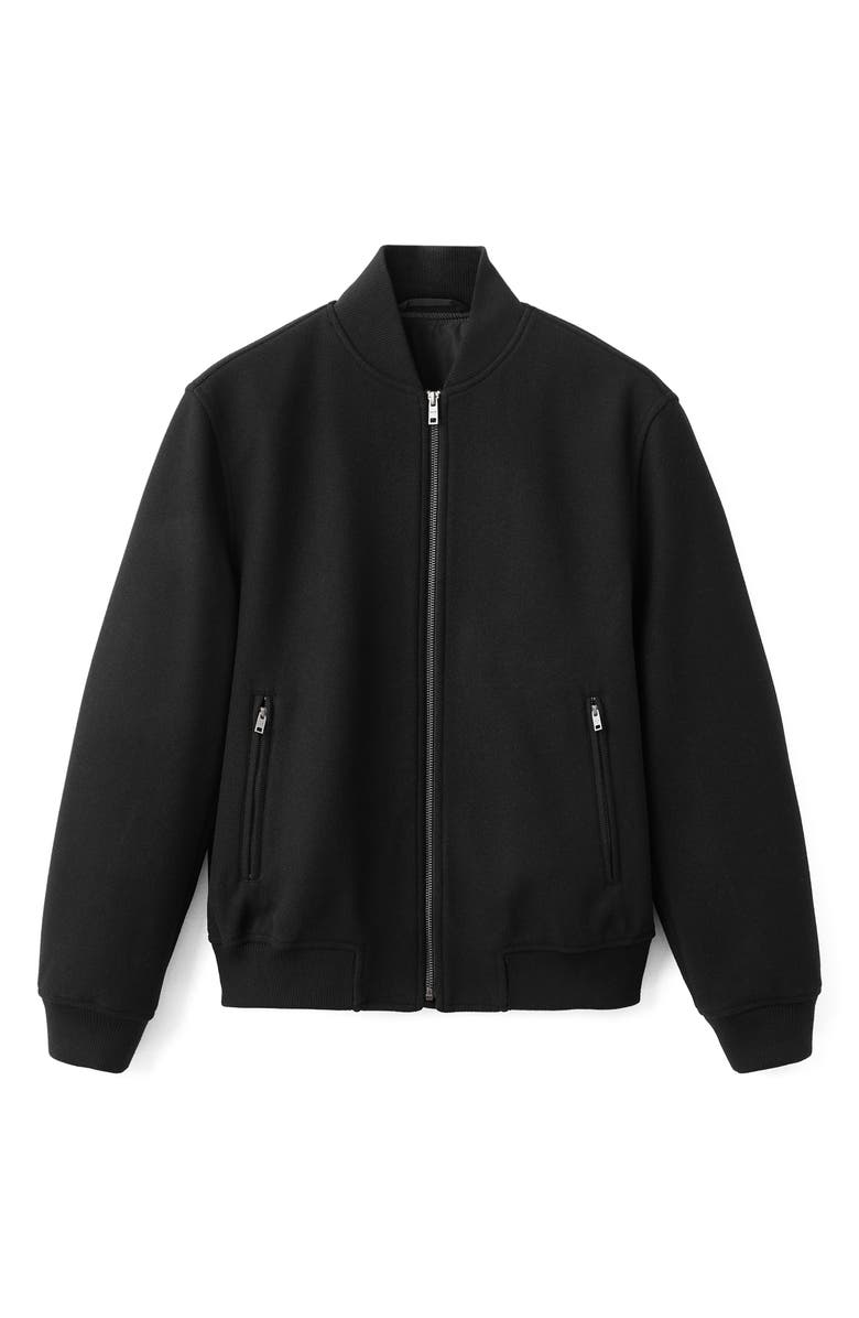 MANGO Zip-Up Bomber Jacket, Alternate, color, Black