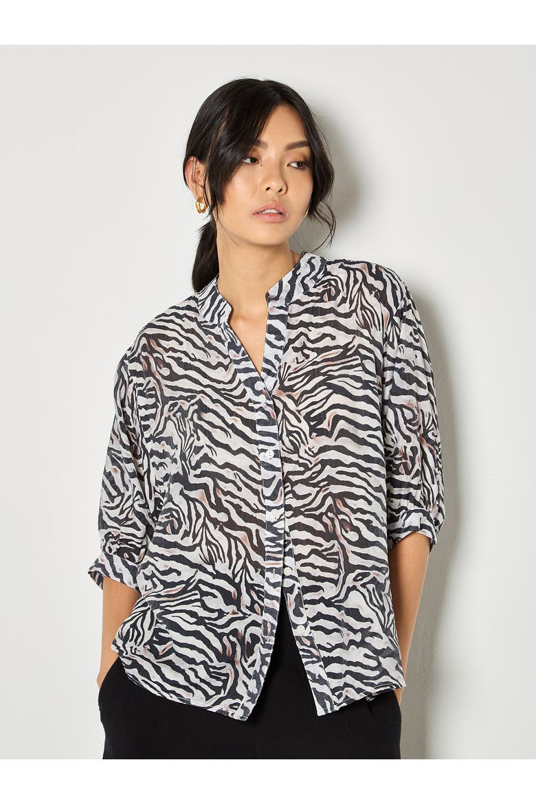 Oversized Semi-sheer Blouse, Main, color, White