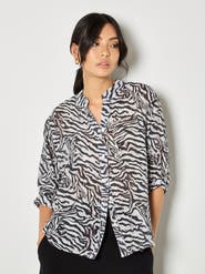 Apricot Oversized Semi-sheer Blouse