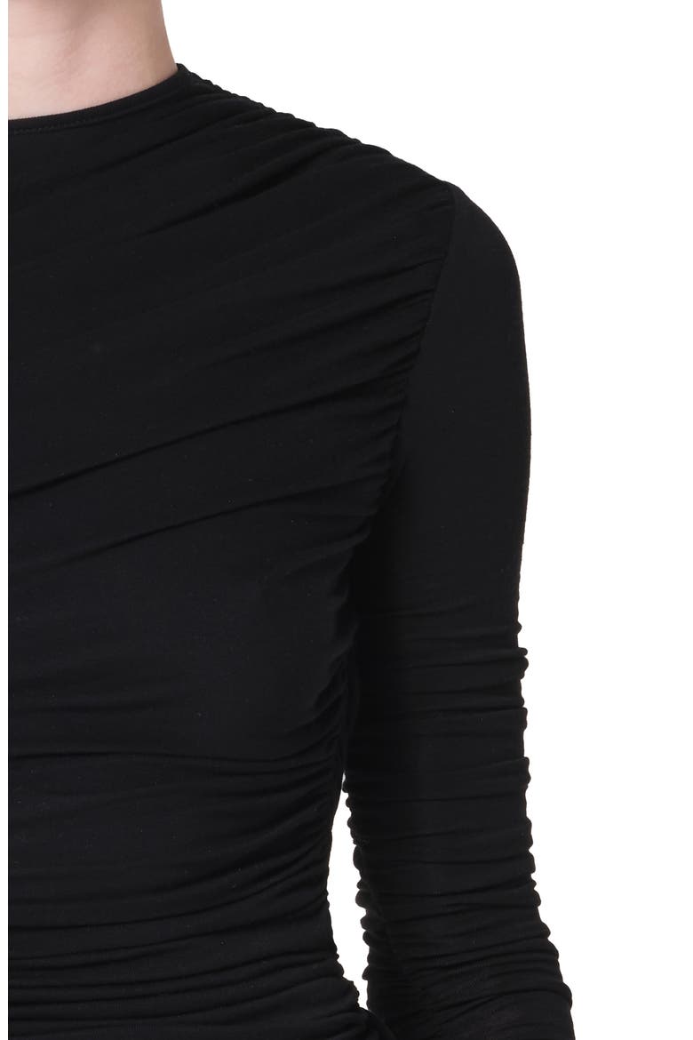 Tania Ruched Stretch Top, Alternate, color, BLACK