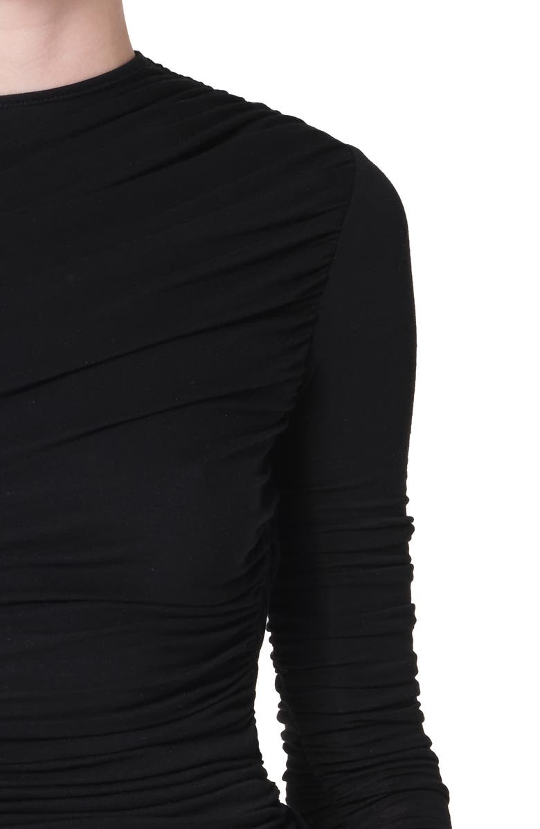 AGOLDE Tania Ruched Stretch Top, Alternate, color, Black