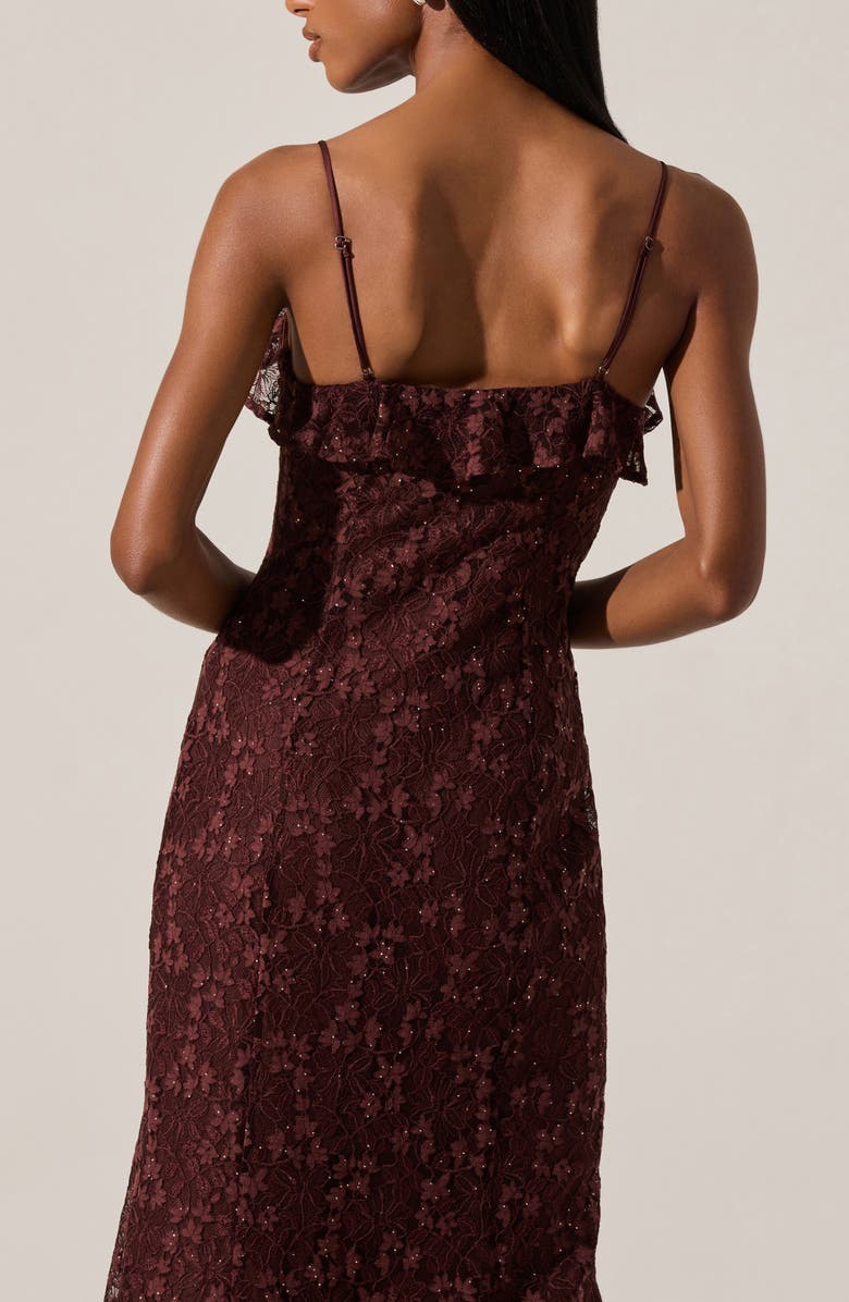 ASTR the Label Leonie Lace & Sequin A-Line Dress, Alternate, color, Wine Brown
