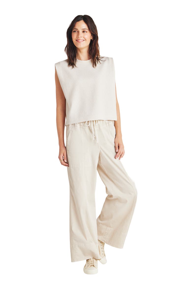 Sleeveless Waffle Knit Shirt, Alternate, color, MOONSTONE