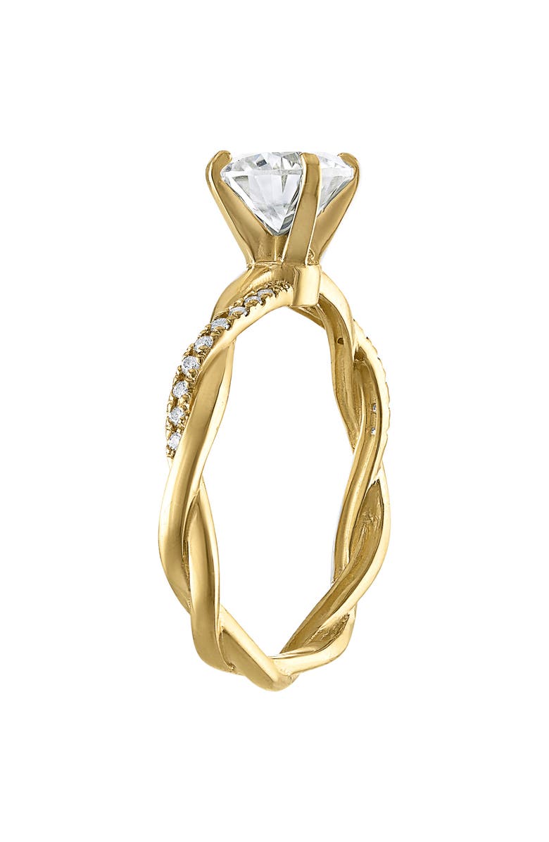 FZN 10K Yellow Gold Lab Grown Moissanite Twisted Band Ring, Alternate, color, Gold