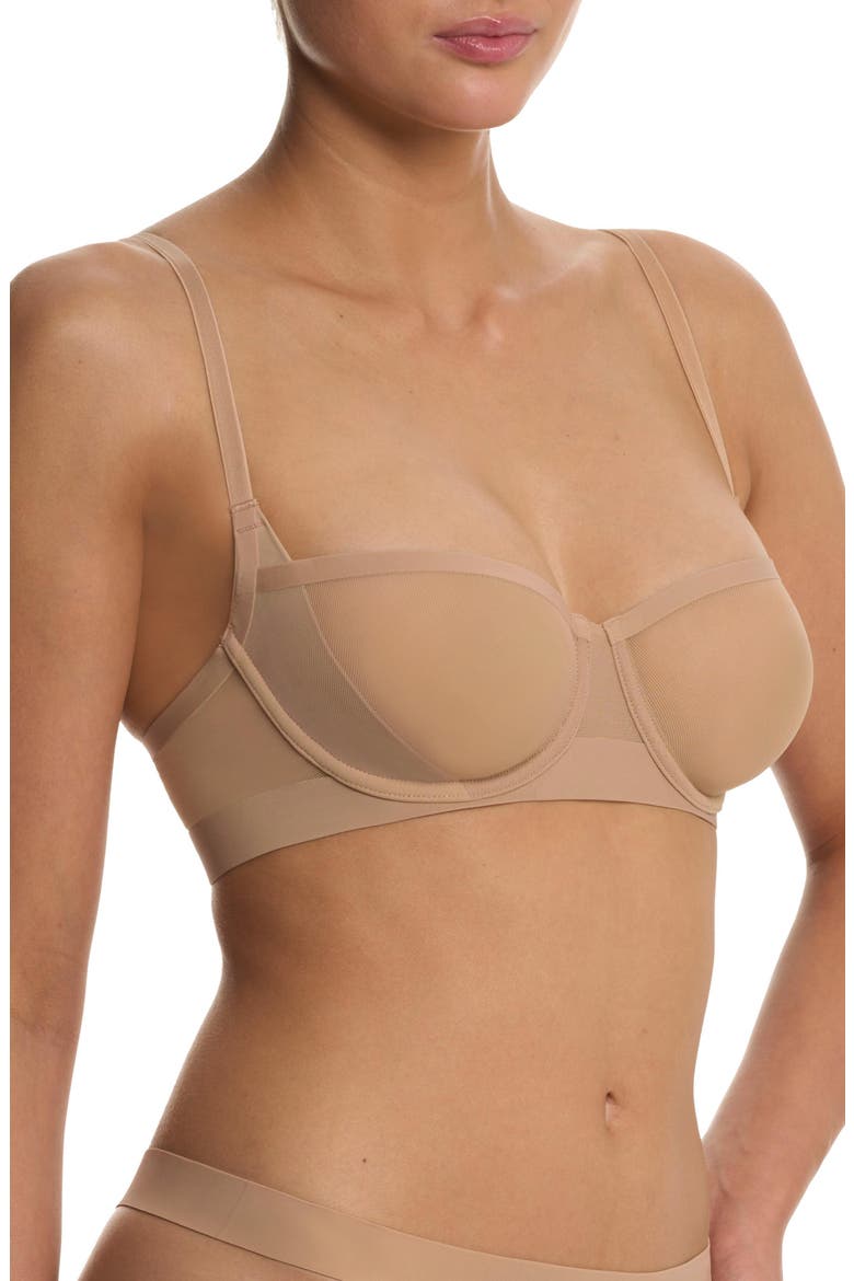 True Zen Mesh Balconette Bra, Alternate, color, Buff