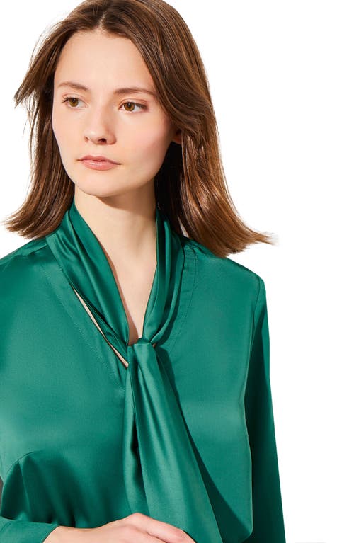 Ming Wang Tie Neck Crêpe De Chine Blouse