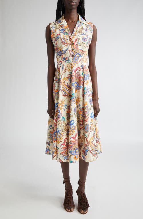 Etro Floral Print Cotton Poplin Shirtdress