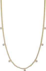 Adornia 14K Gold Plated Cubic Zirconia Droplet Necklace