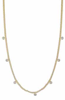 Adornia 14K Gold Plated Cubic Zirconia Droplet Necklace
