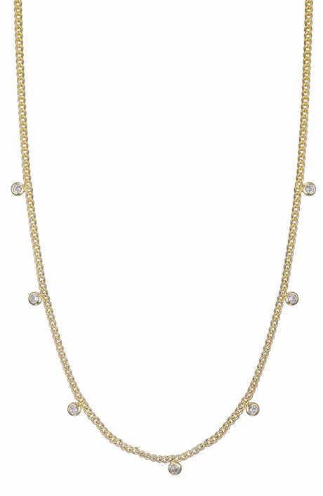 Adornia 14K Gold Plated Cubic Zirconia Droplet Necklace