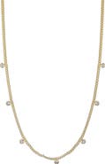 Adornia 14K Gold Plated Cubic Zirconia Droplet Necklace