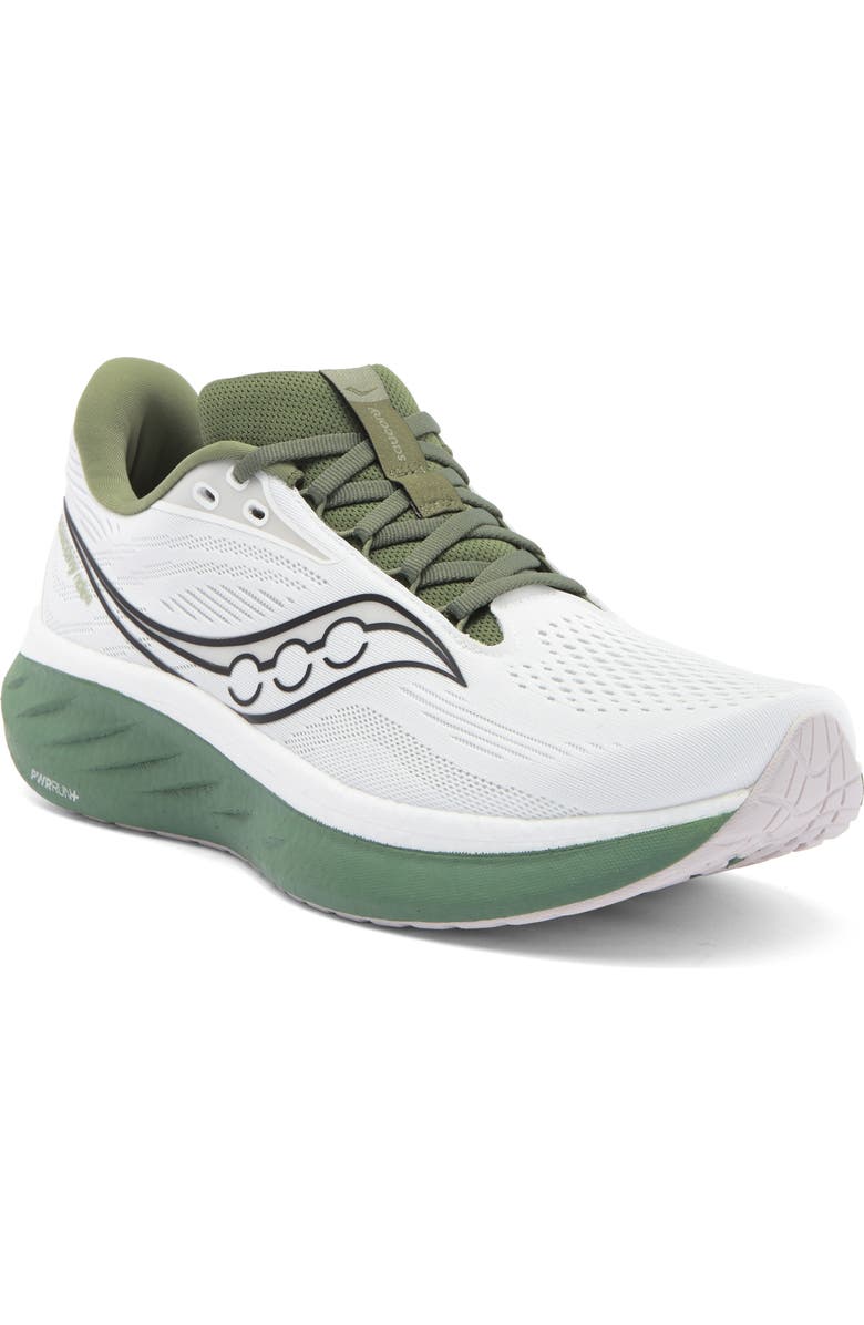 Saucony Ride 18 Running Shoe, Main, color, White/ Olivine