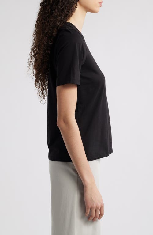 Eileen Fisher Organic Cotton Crewneck T-shirt In Black