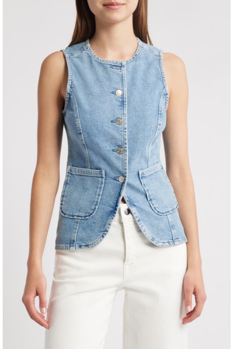 Portola Denim Vest, Main, color, BLUE EYED GIRL