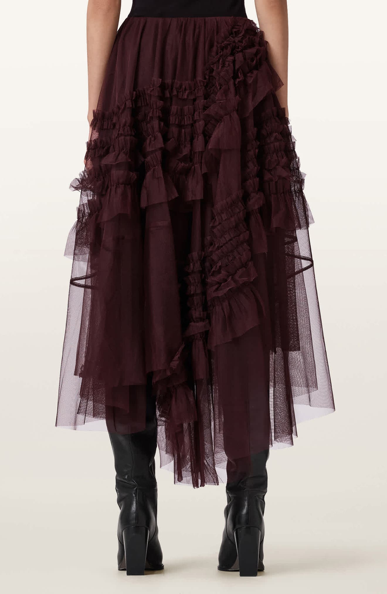 Jen Asymmetric Hem Tulle Skirt - image 2