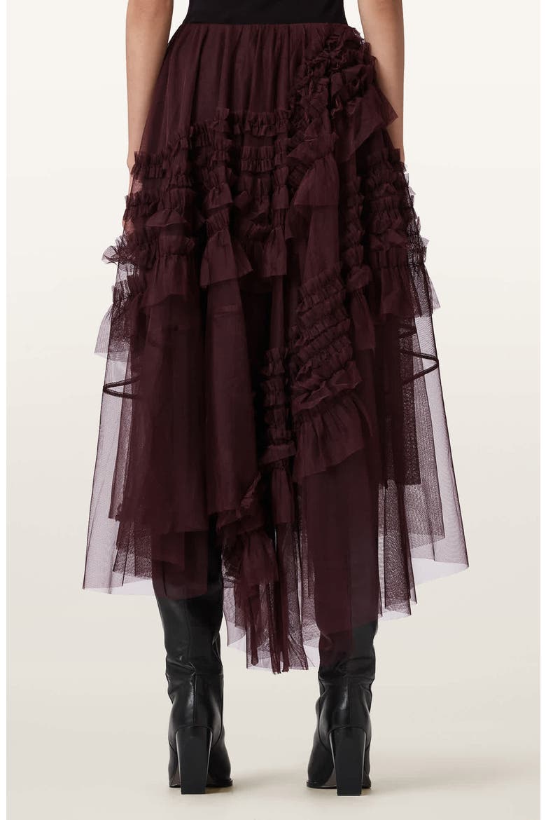 Jen Asymmetric Hem Tulle Skirt, Alternate, color, OXBLOOD RED