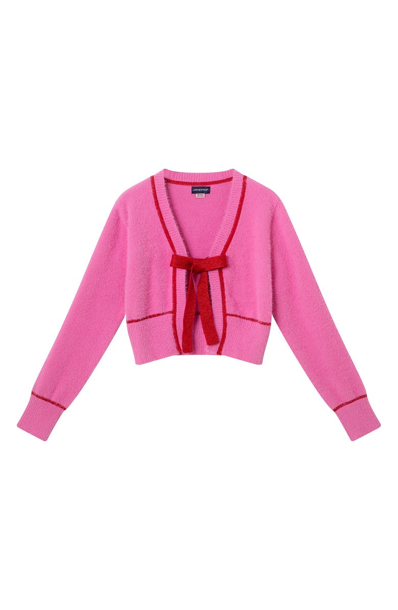 Andy & Evan Kids' Bow Cardigan, Main, color, Pink Eyelash