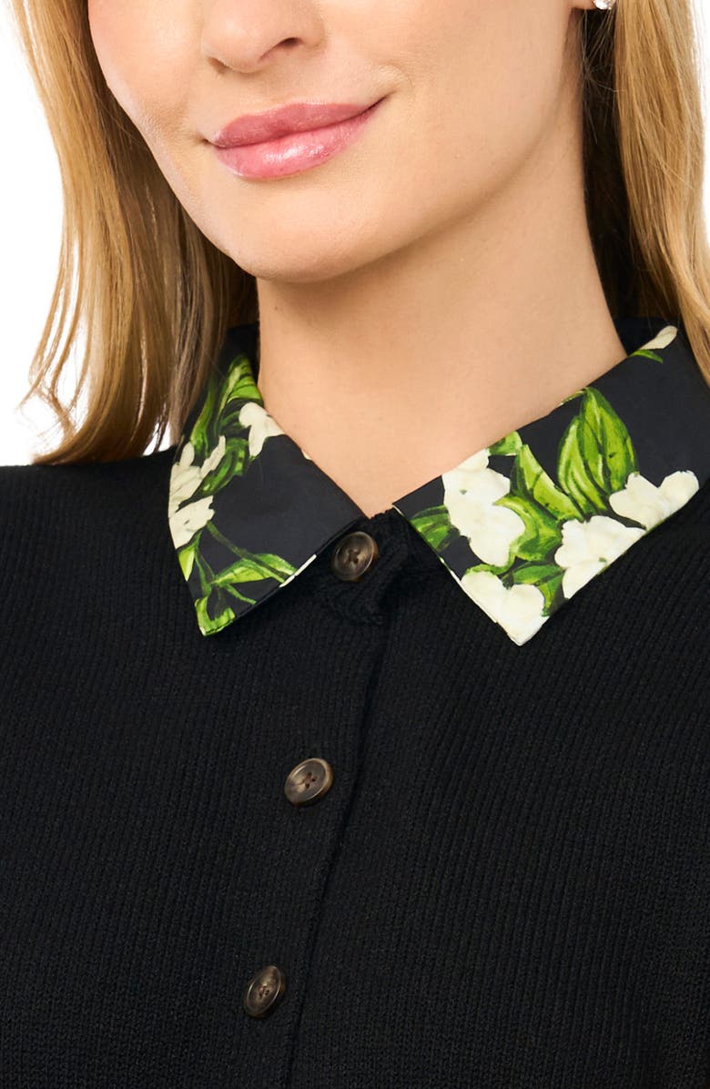 Ted Baker Hebe Twofer Cardigan, Alternate, color, Rich Black