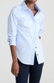 Universal Standard Elbe Stretch Poplin Button-Up Shirt