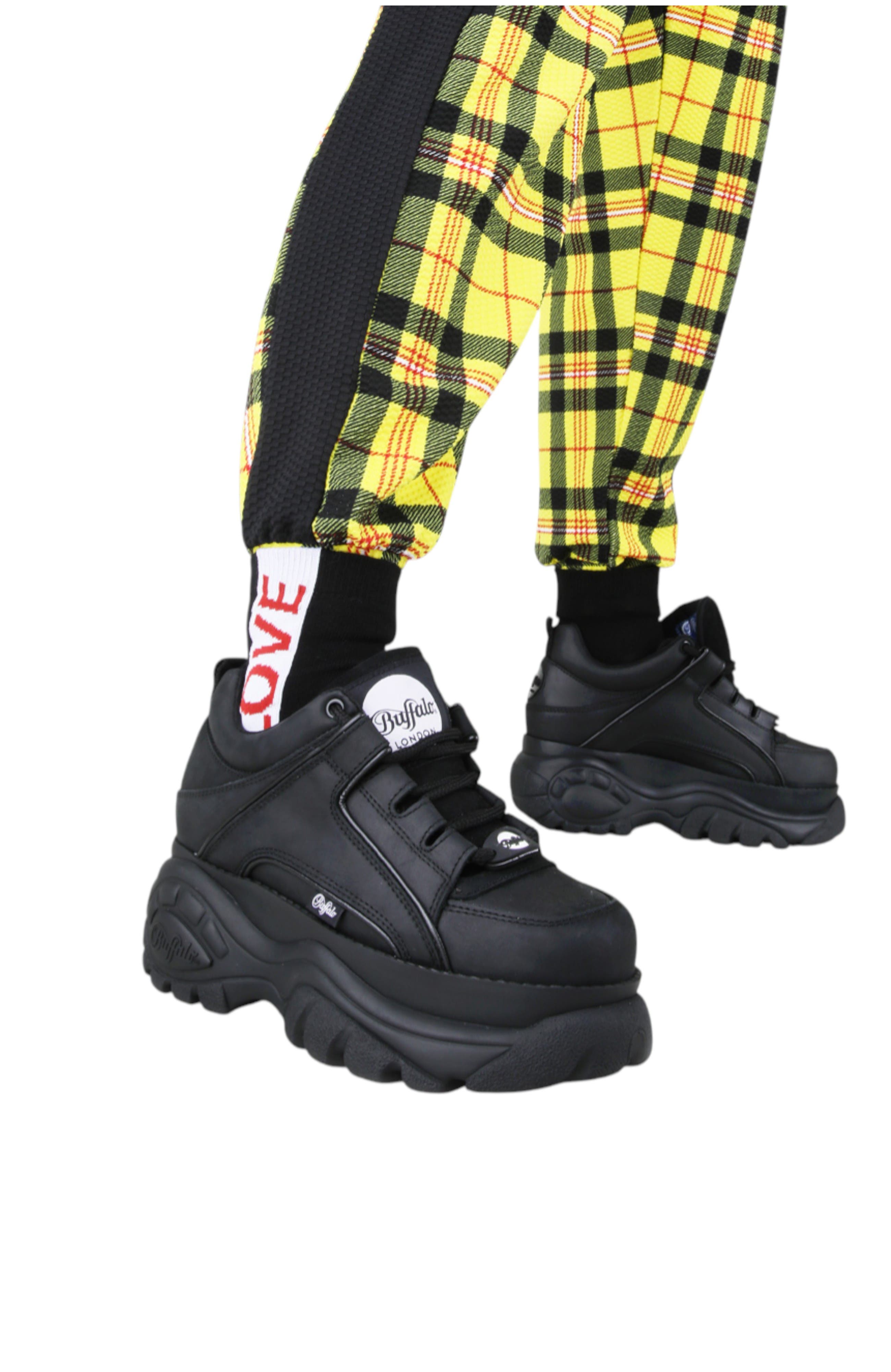 Buffalo Boots Classic Low Leather Shaft Height Sneaker, Alternate, color, Black