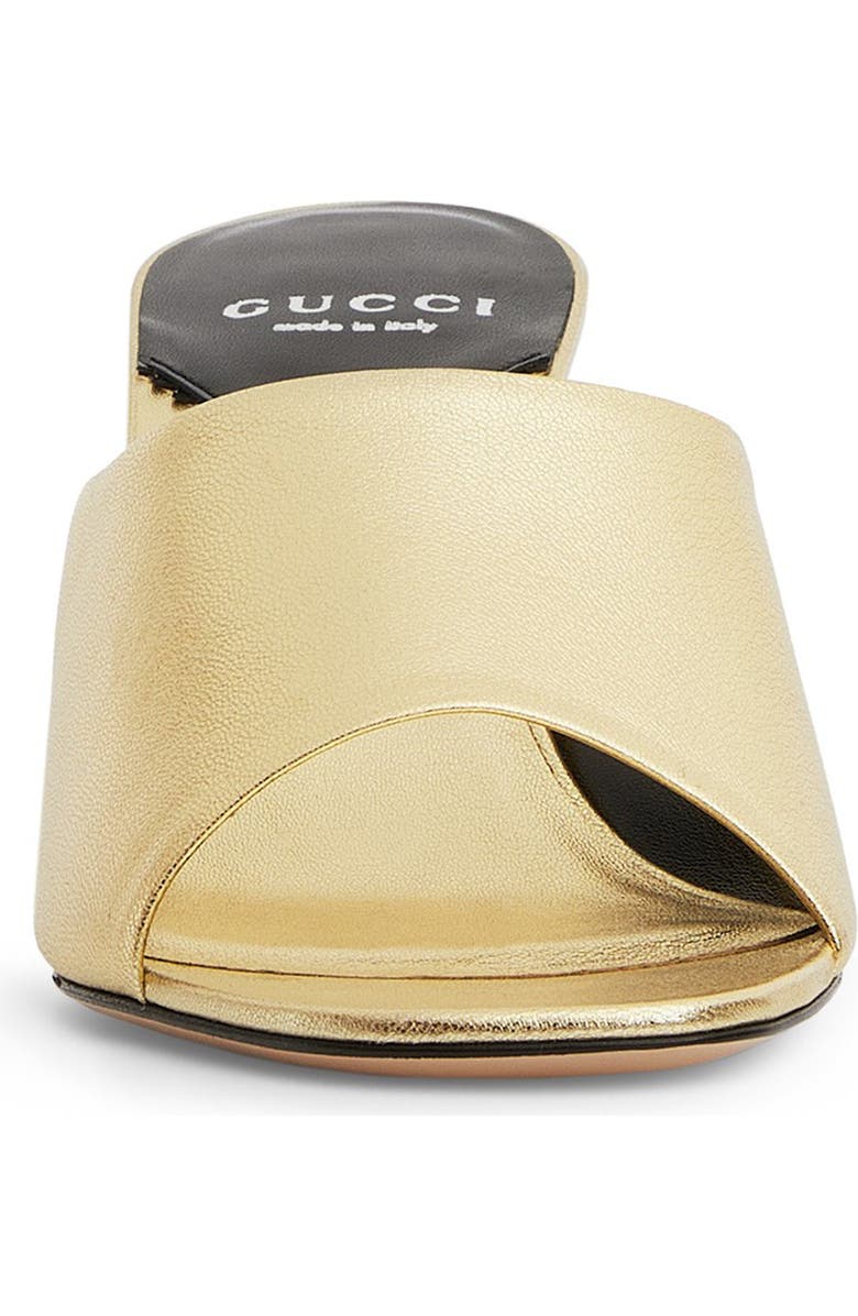 Gucci Bella GG Heel Slide Sandal, Alternate, color, Gold Eggplant