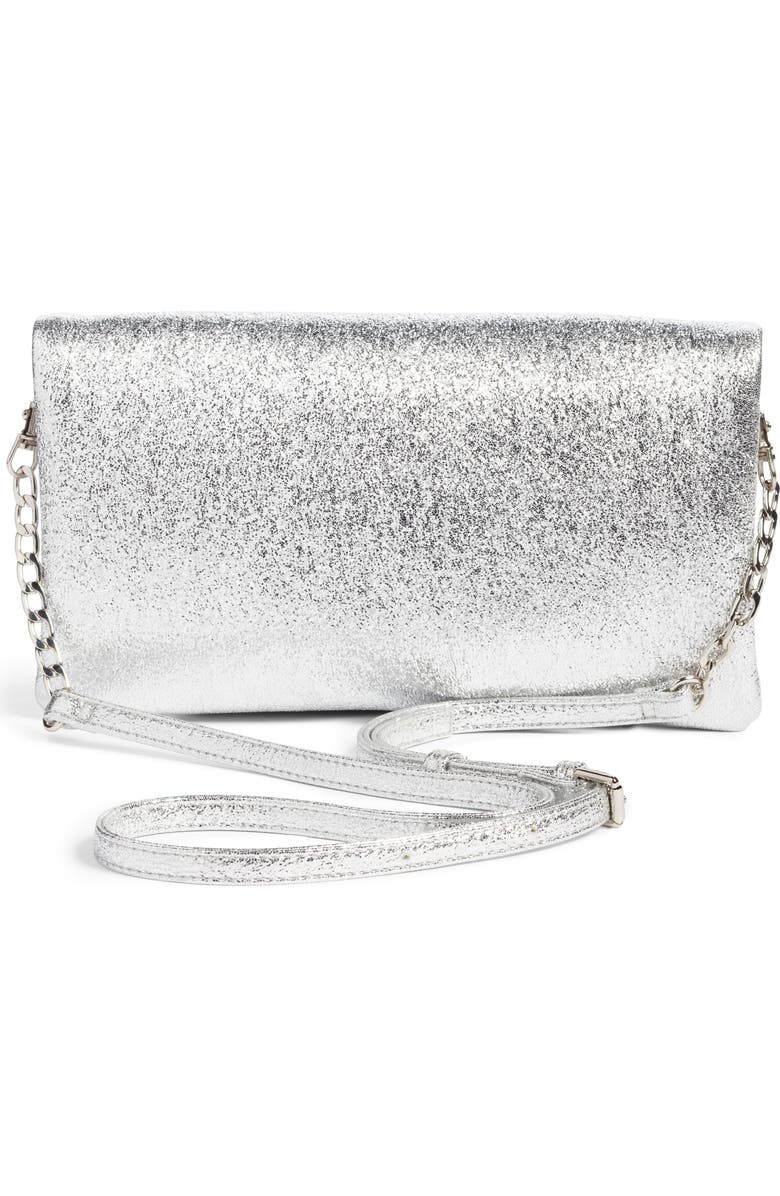 Sole Society Maci Crinkle Faux Leather Foldover Clutch, Alternate, color,