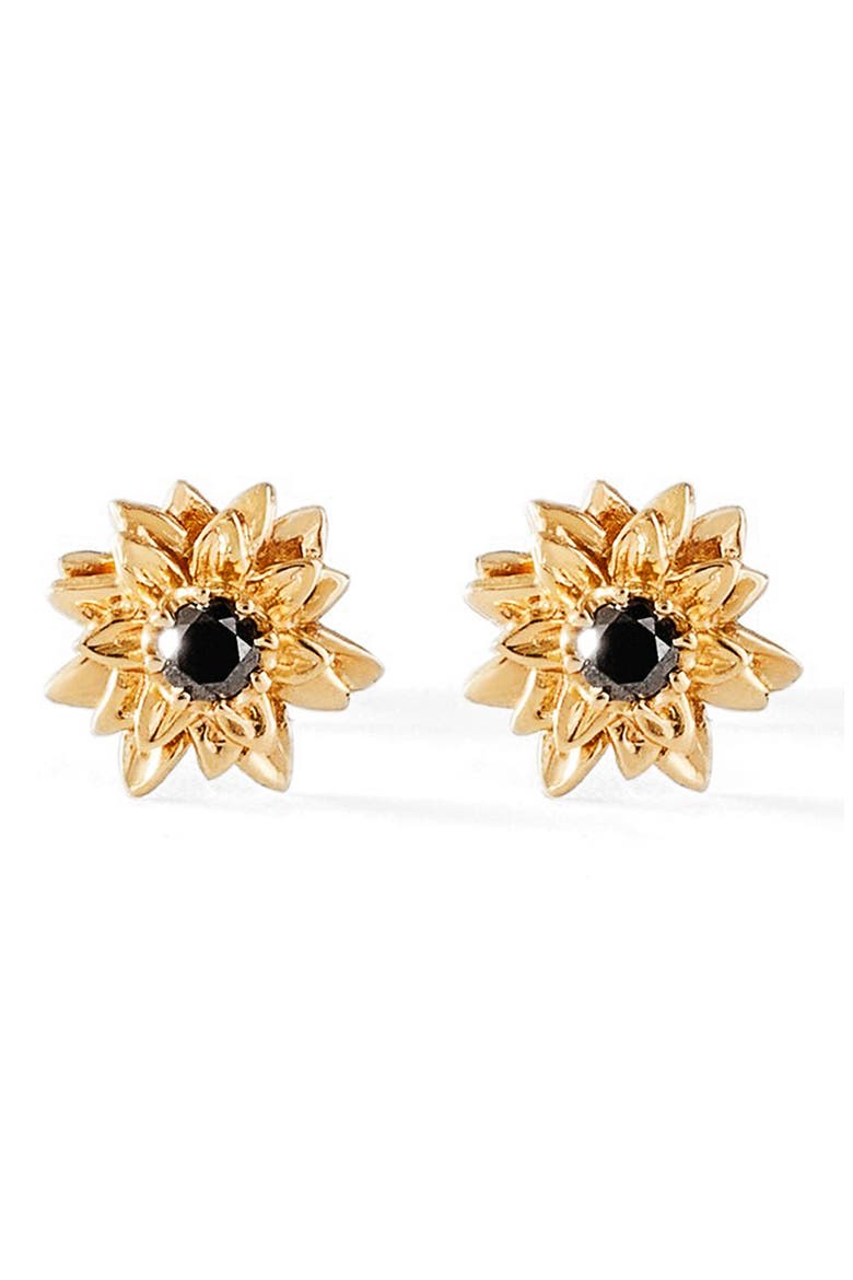 Sunflower Diamond Stud Earrings, Main, color, YELLOW GOLD