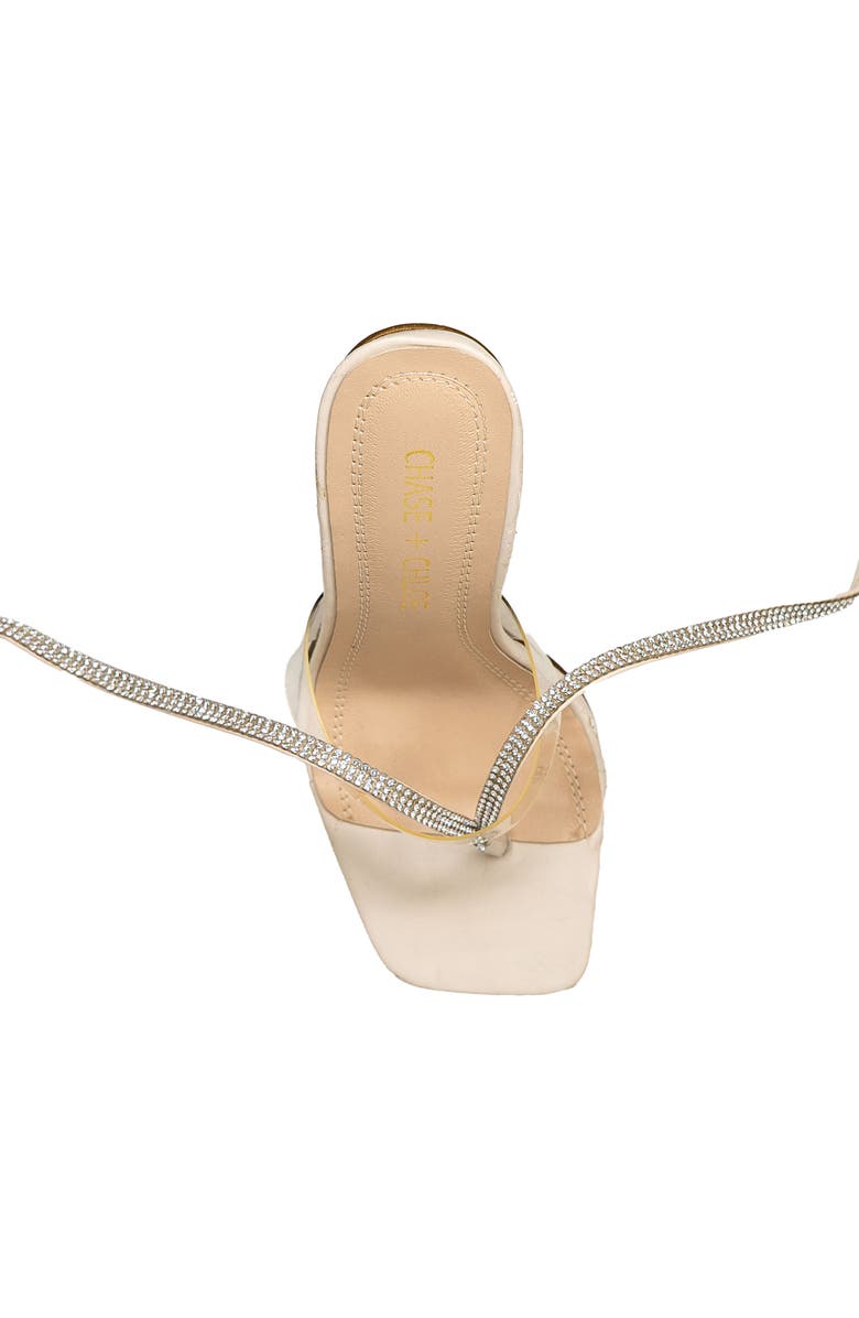 CHASE AND CHLOE Rae Rhinestone Ankle Wrap Sandal, Alternate, color,