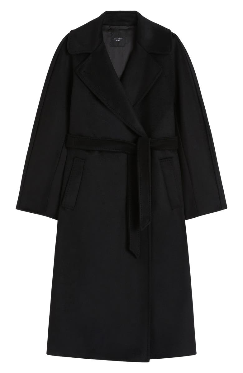 Weekend Max Mara Resina Double Breasted Wool Coat, Alternate, color, Black