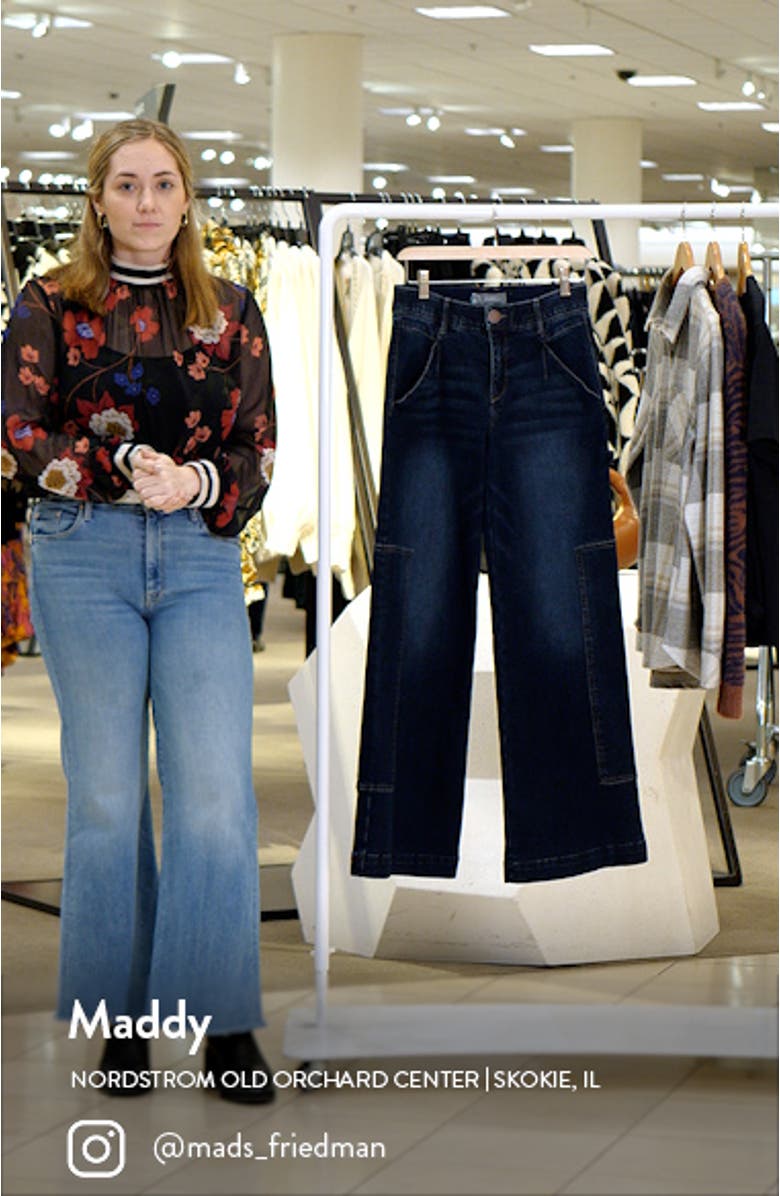 'Ab'Solution High Waist Wide Leg Carpenter Jeans, sales video thumbnail