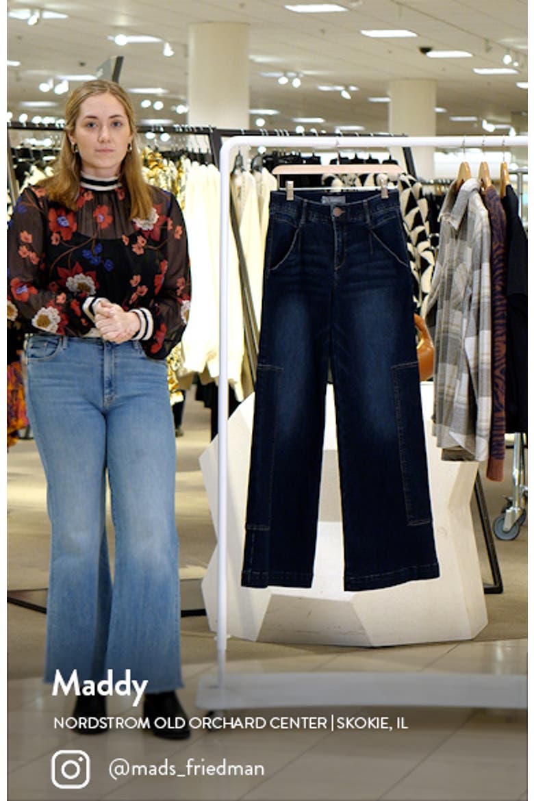 'Ab'Solution High Waist Wide Leg Carpenter Jeans video