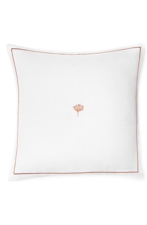 SFERRA SFERRA GINKGO EMBROIDERED LINEN ACCENT PILLOW