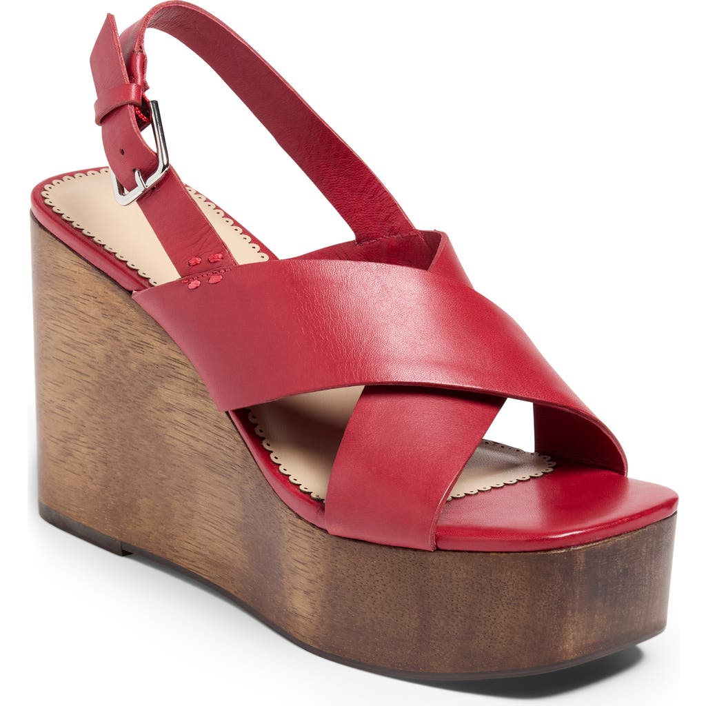 Cinq À Sept Vinny Platform Wedge Sandal In Burgundy