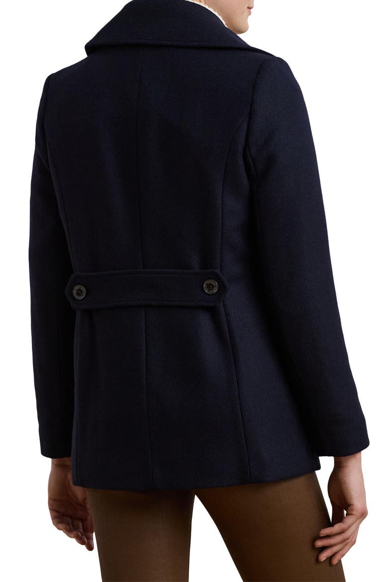Wool Blend Twill Peacoat, Alternate, color, REGAL NAVY