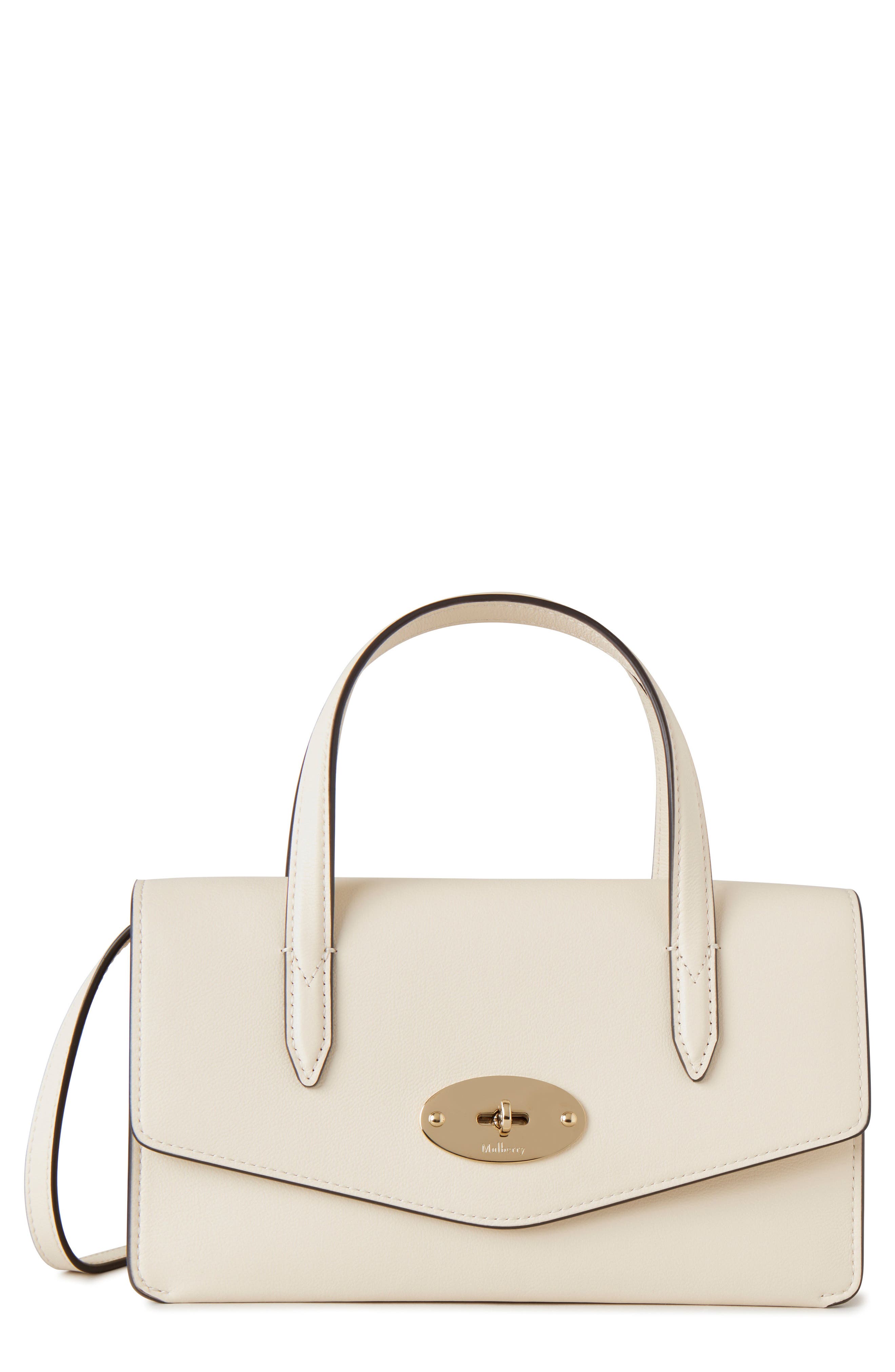 Mulberry Small Darley Leather Top Handle Bag in Eggshell 