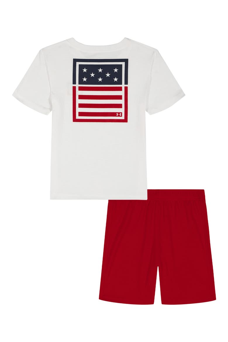 Kids' Freedom Flag T-Shirt & Shorts Set, Alternate, color, WHITE