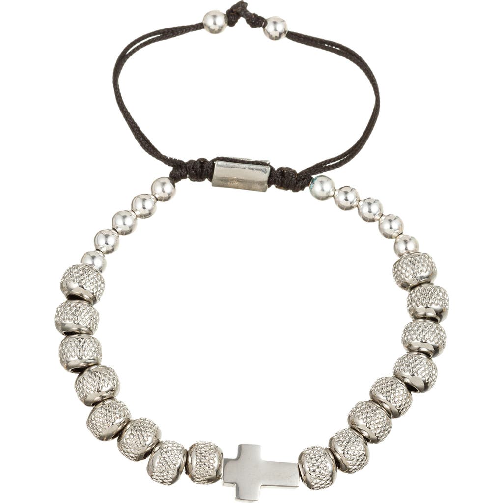 Eye Candy Los Angeles Sivan Beaded Ball Slide Bracelet In Silver