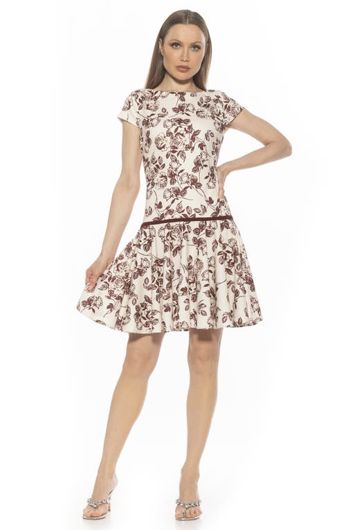 Alexia Admor Drop Waist Dress In Burgundy Floral
