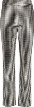 ST. JOHN Vichy Houndstooth Cotton Blend Trousers