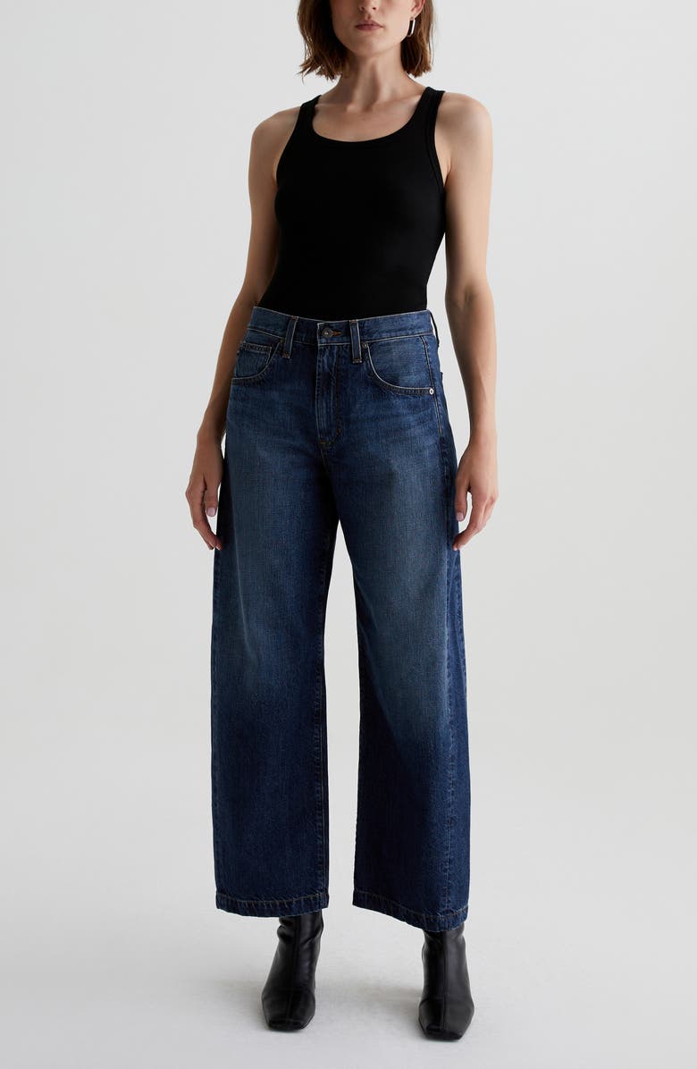 AG Hattie High Waist Ankle Wide Barrel Leg Jeans, Alternate, color, Belem
