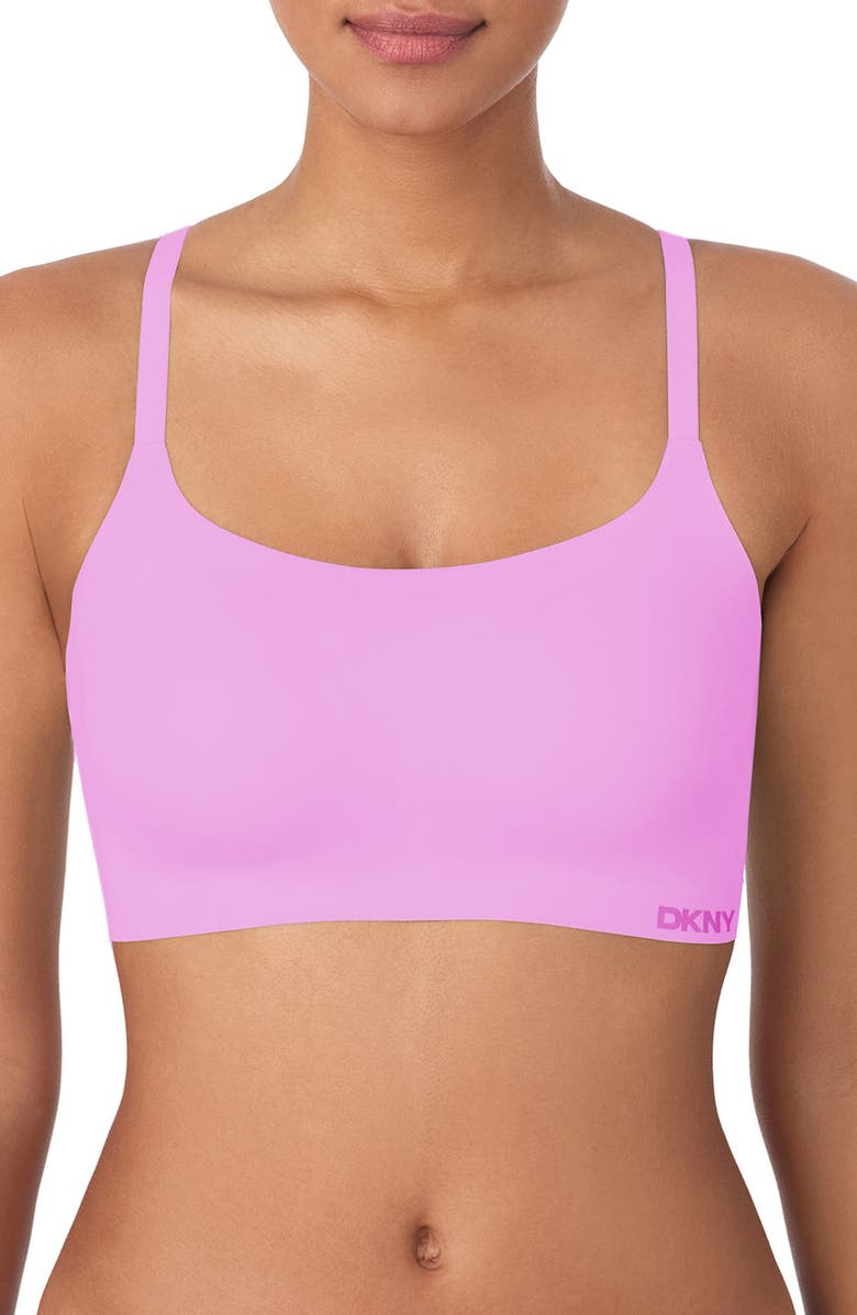 DKNY 2-Pack Laser Cut Scoop Bralettes, Alternate, color, Sand/ Orchid