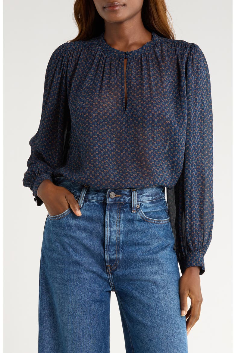 Bibiana Print Top, Main, color, NAVY MULTI