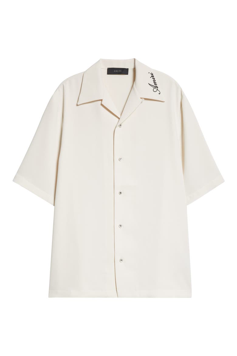 Logo Embroidered Camp Shirt, Alternate, color, ALABASTER