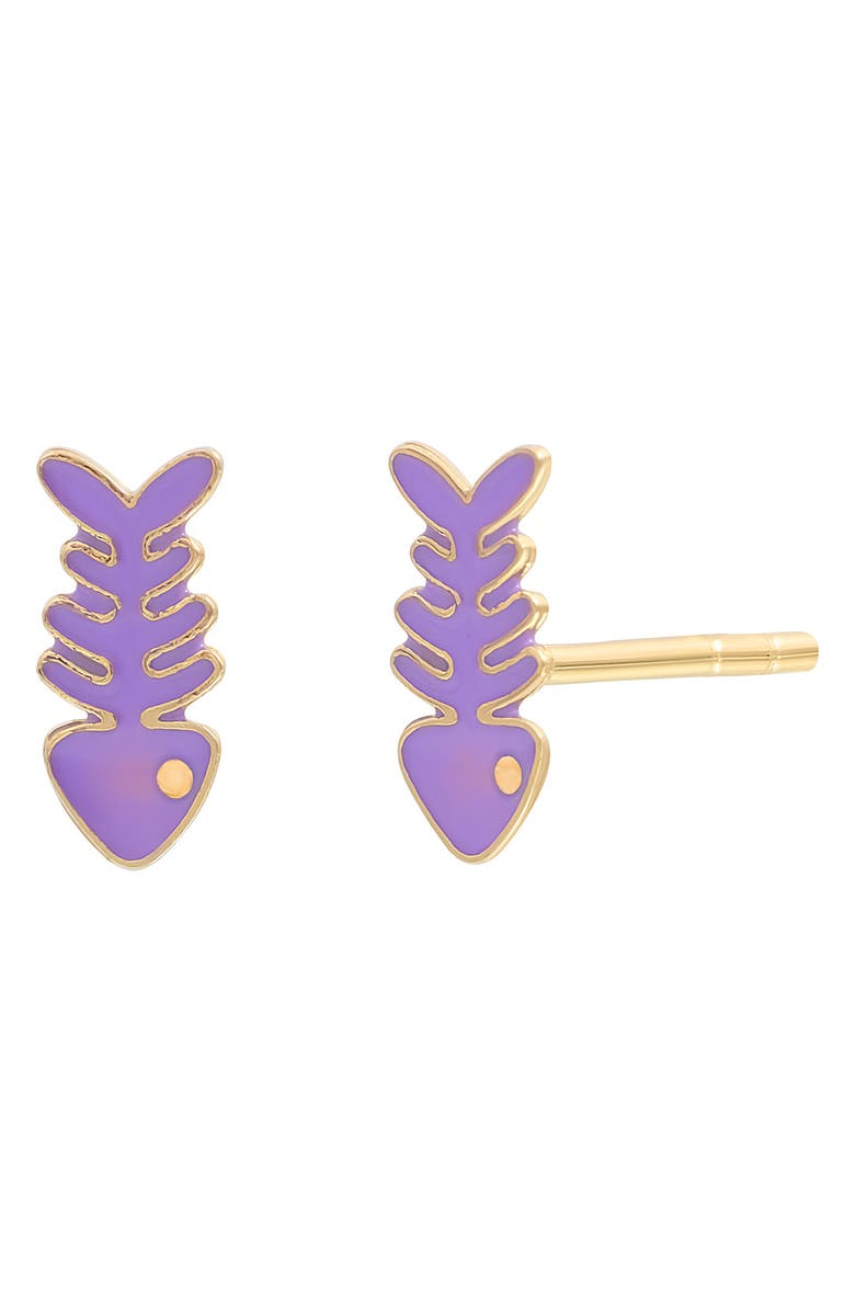 Bony Levy 14K Gold & Enamel Inlay Fish Stud Earrings, Main, color, 14K Yellow Gold