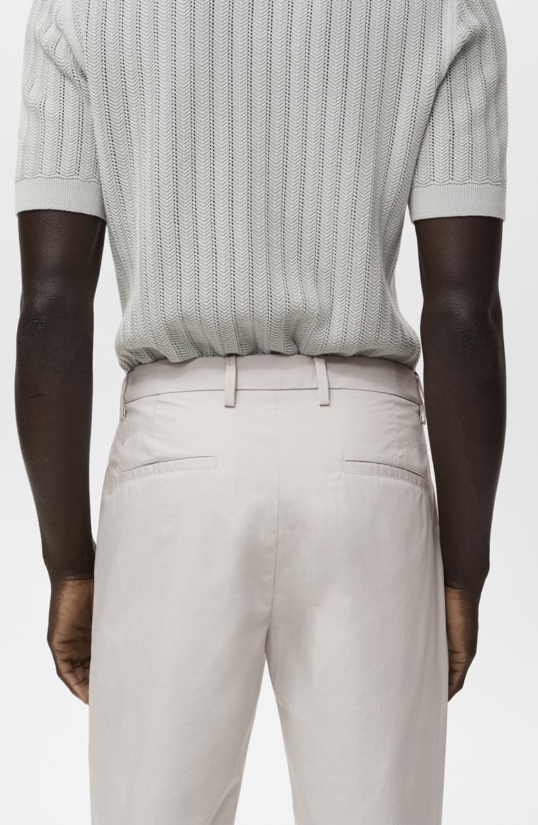 MANGO Slim Fit Cotton Pants, Alternate, color, Ice Grey