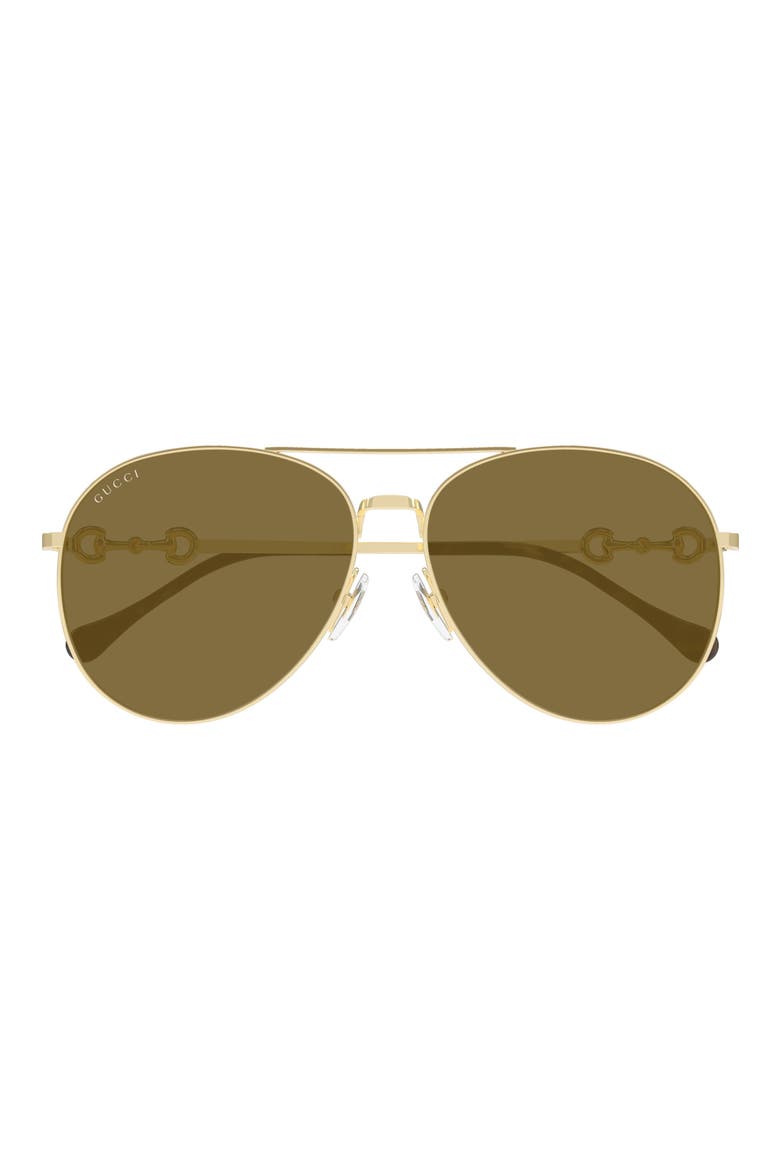 60mm Pilot Sunglasses, Main, color, GOLD