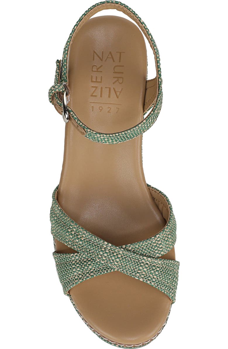 Naturalizer Dovie Raffia Ankle Strap Platform Sandal, Alternate, color, Green Mutli