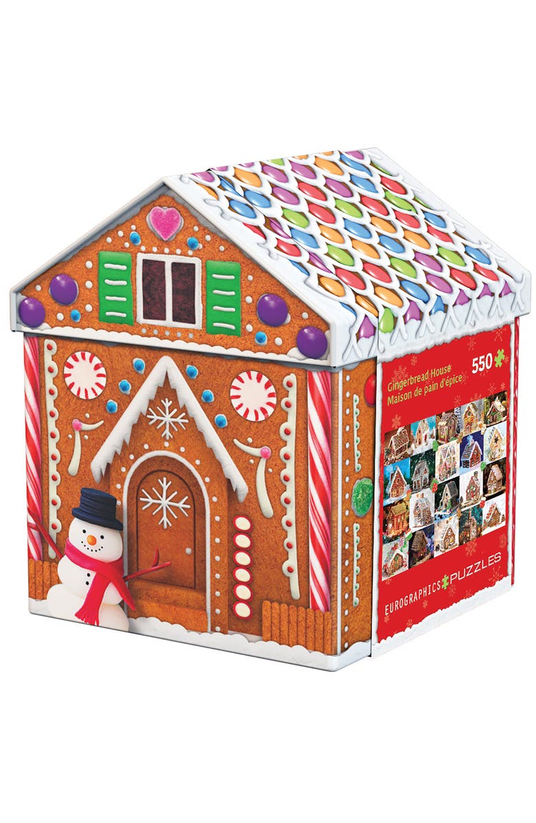 Eurographics Puzzle Tin Gingerbread House 550pcs, Main, color, Multicolored