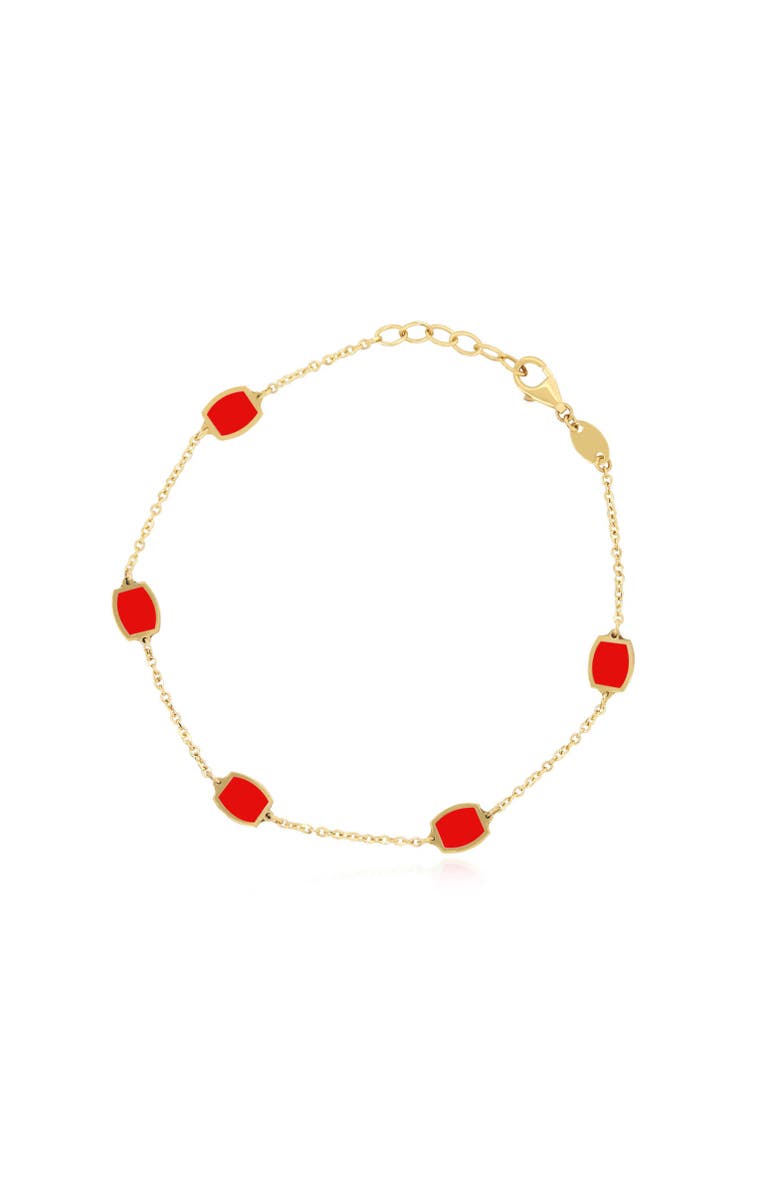 The Lovery Fine Jewelry Coral Icon Bracelet, Main, color, Coral